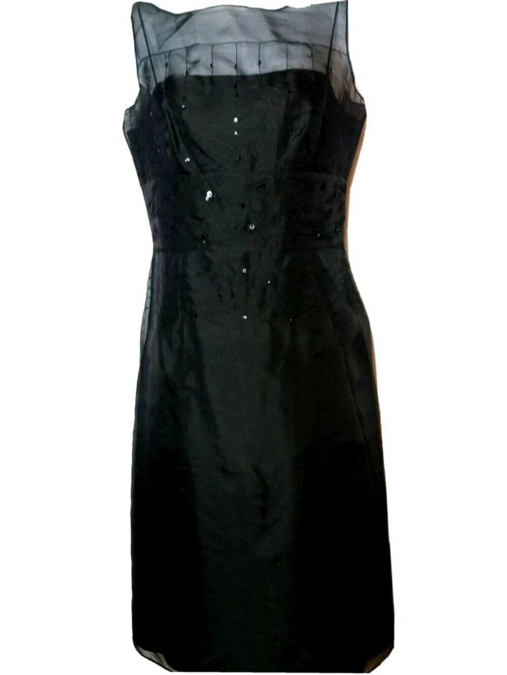 Ann Taylor Womens Dress Sequin Organza Size 2 Black